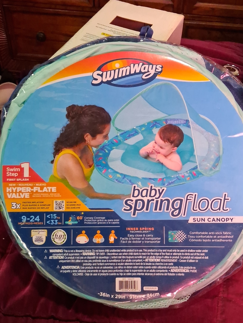 SwimWays Baby Spring Float Sun Canopy - Blue/Teal